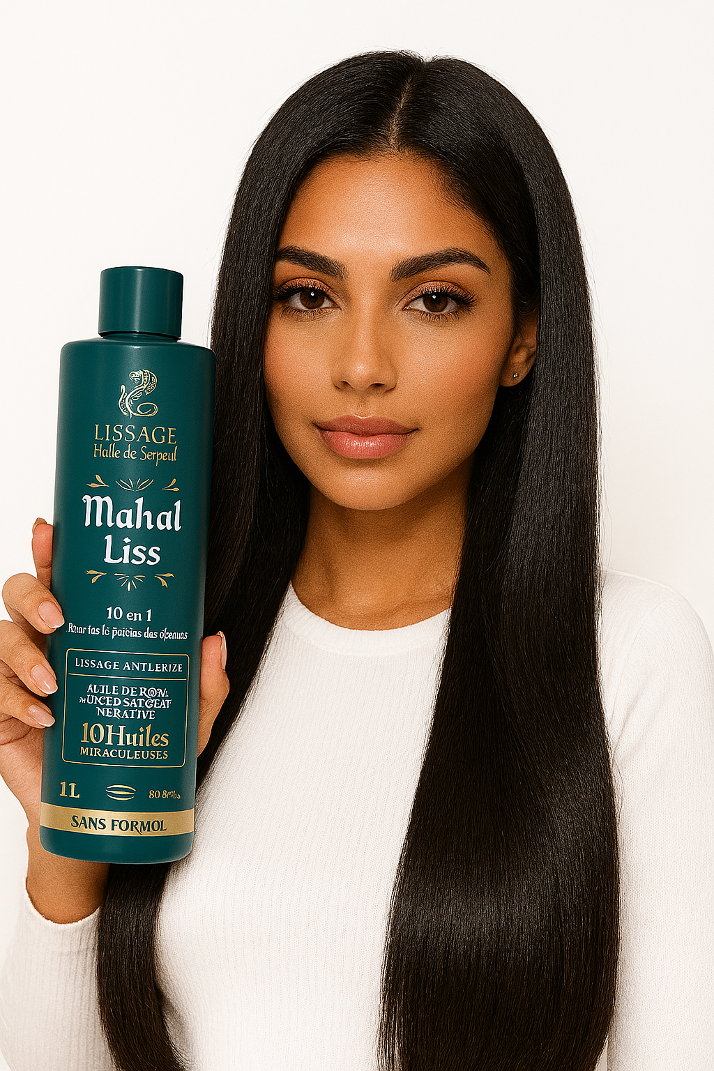 “Lissage Indien Mahal Liss aux 10 Huiles Précieuses – Lissage Naturel qui Favorise la Pousse et la Brillance des Cheveux”