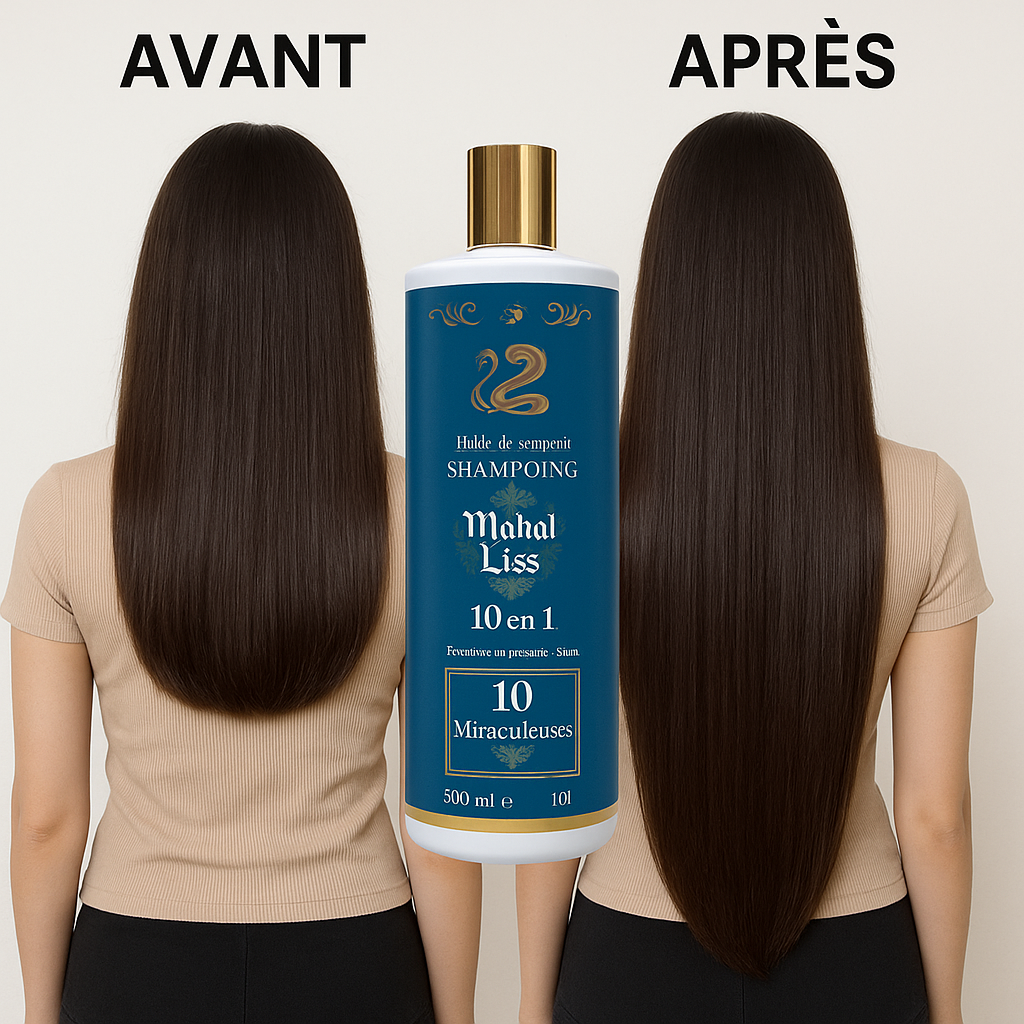 ✨ Kit Cheveux Mahal Liss Huile de Serpent – Shampoing Sans Sulfate, Masque & Sérum 10 Huiles Miraculeuses