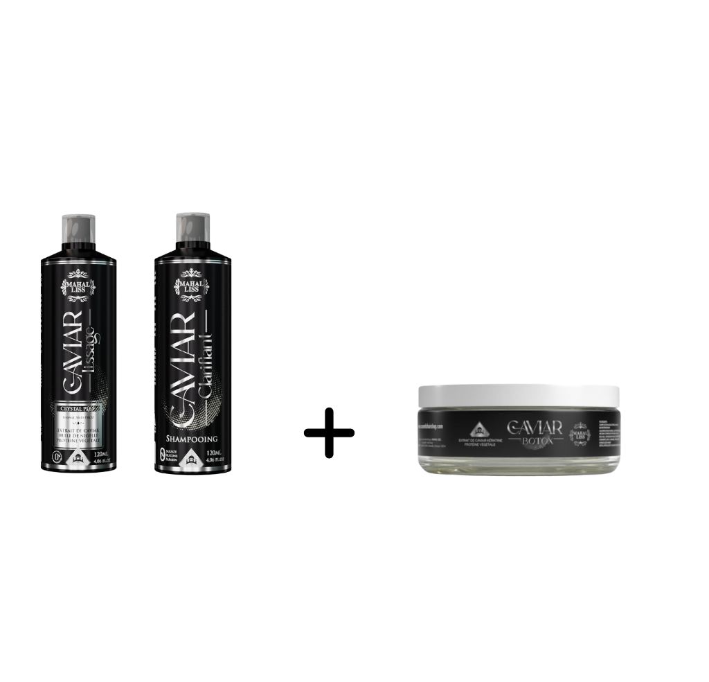 Kit lissage caviar et huile de nigelle mahal liss et Botox caviar et nigelle mahal liss