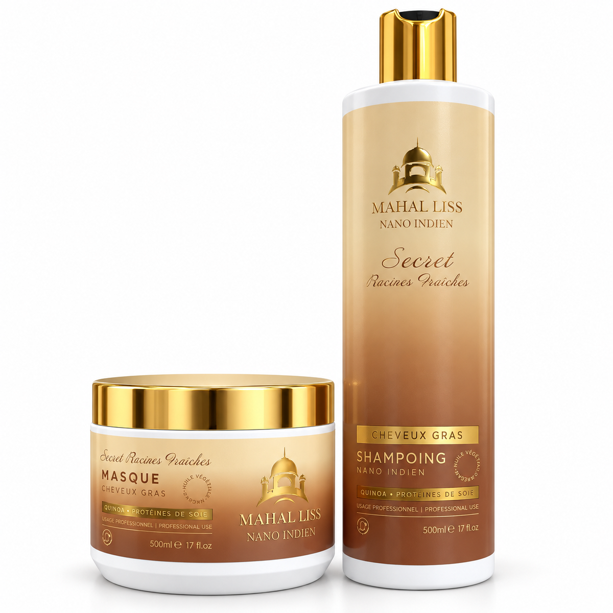 Kit Mantenimiento Alisado Cabello Graso y Puntas Secas Mahal Liss® – Champú + Mascarilla Quinoa, Proteína de Arroz & Limón