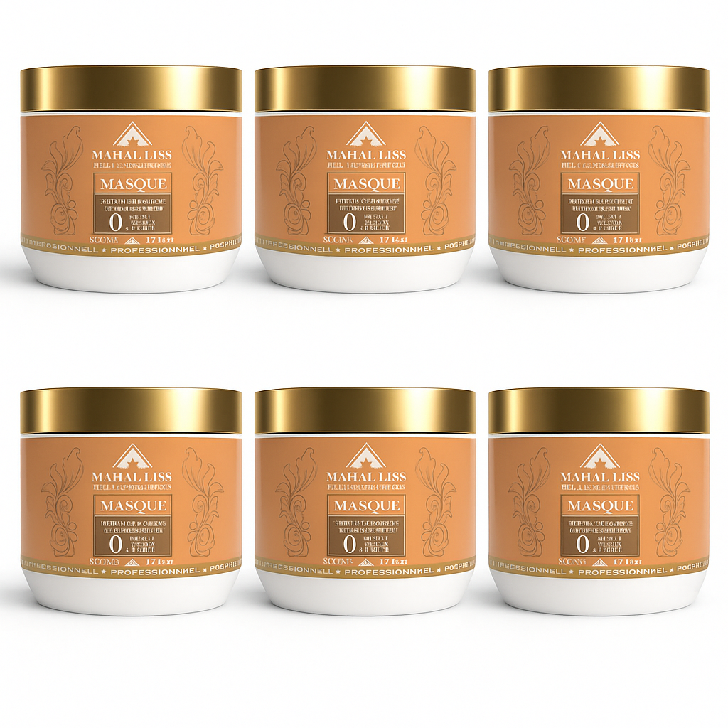 Lot de 6 masques Mahal Liss® à l'huile d'amla & huile de ricin