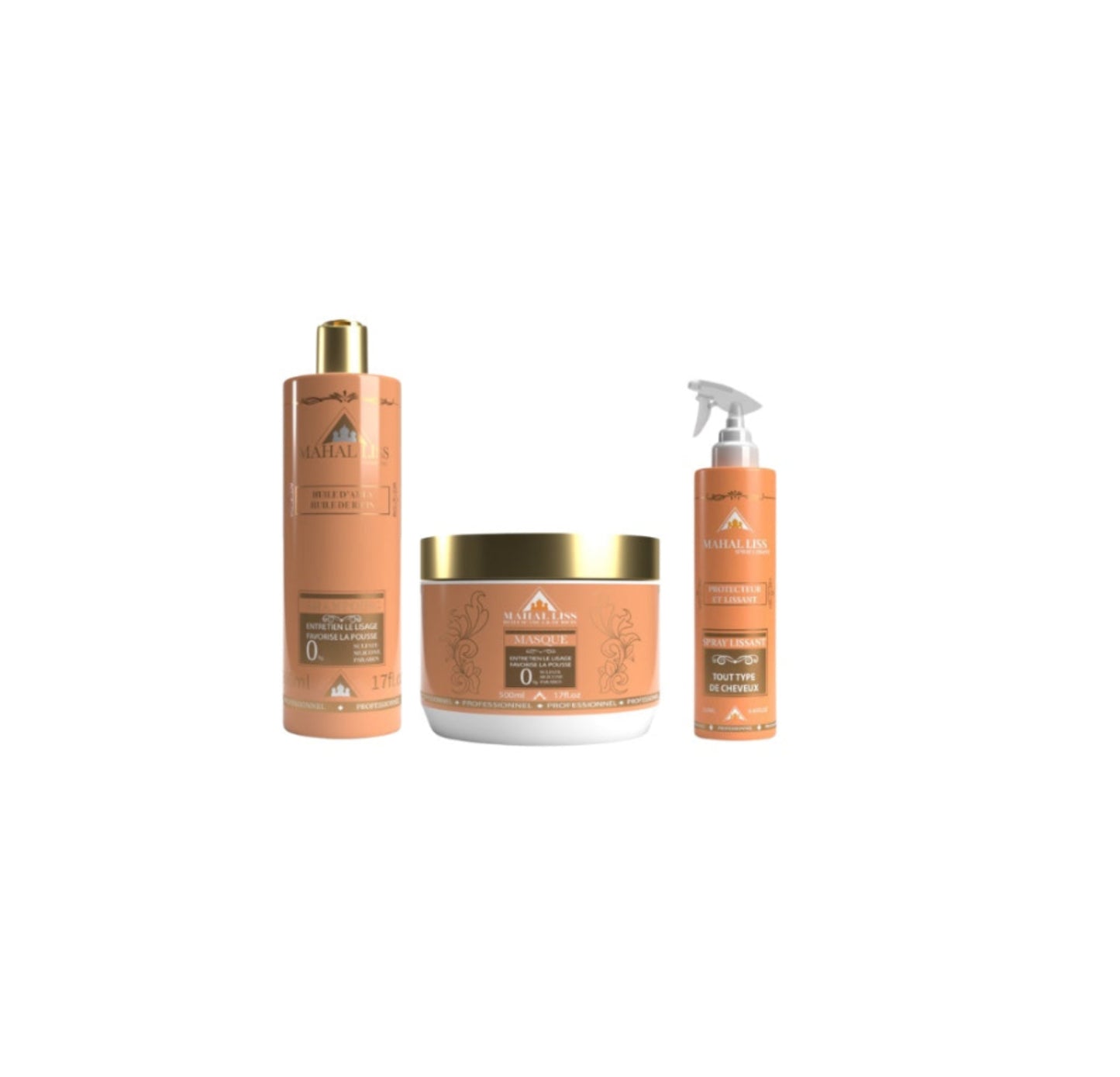 KIT MAHAL LISS NANO INDIEN SHAMPOING , MASQUE ET SPRAY LISSANT THERMO