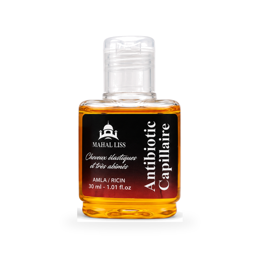 Antibiotic Capillaire Mahal Liss® 30ml – Amla & Ricin – Cheveux Élastiques et Très Abîmés
