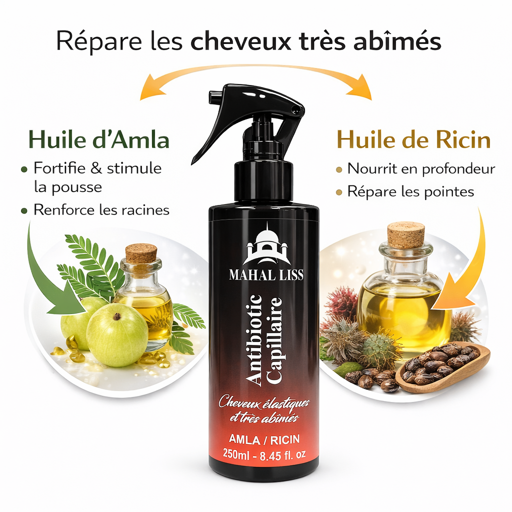 ANTIBIOTIC CAPILLAIRE MAHAL LISS – SOIN RÉPARATEUR PROFESSIONNEL INTENSIF POUR CHEVEUX ÉLASTIQUES ET TRÈS ABÎMÉS