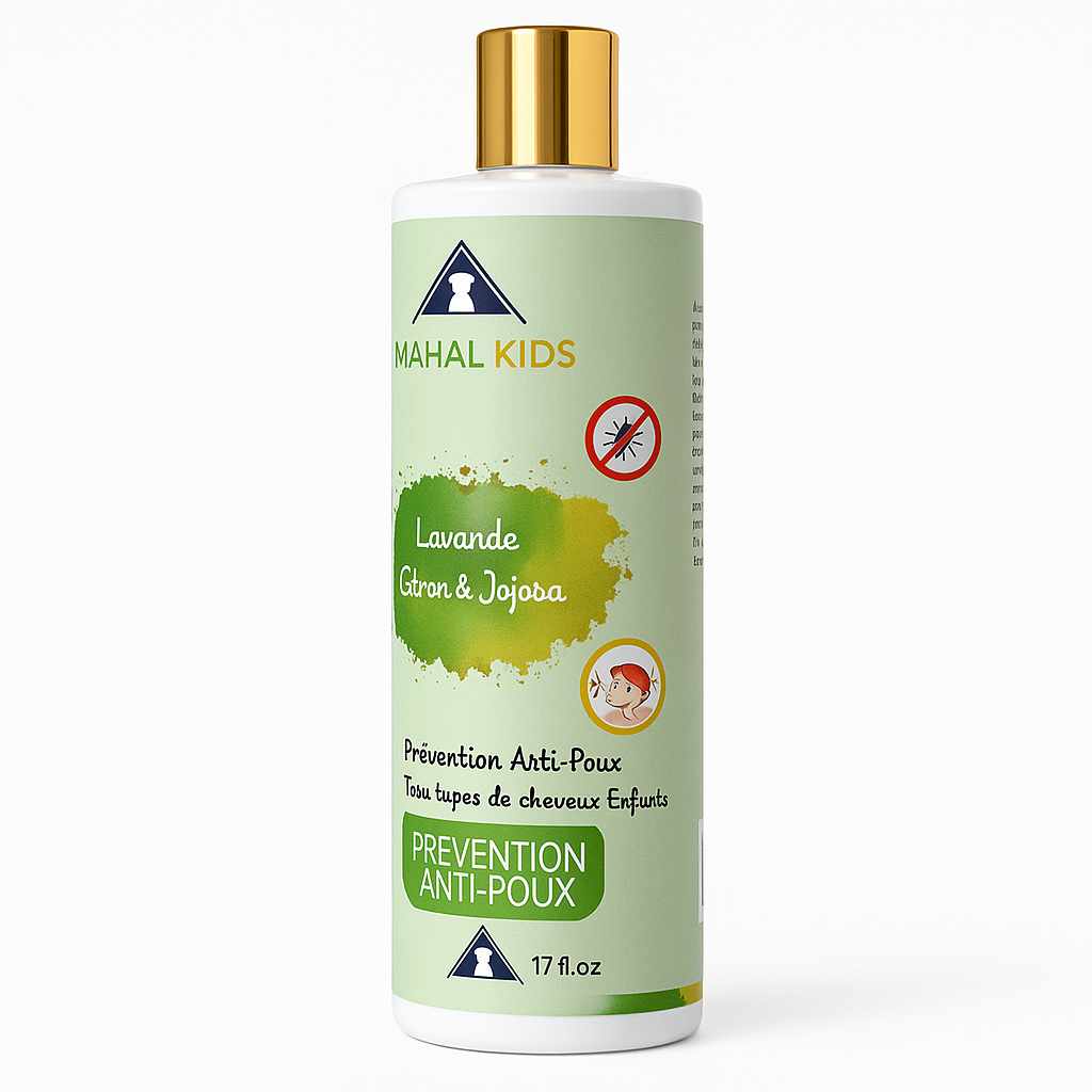 Shampoing Anti-Poux Enfant Mahal Kids – Prévention Naturelle Lavande & Arbre à Thé, Sans Sulfate