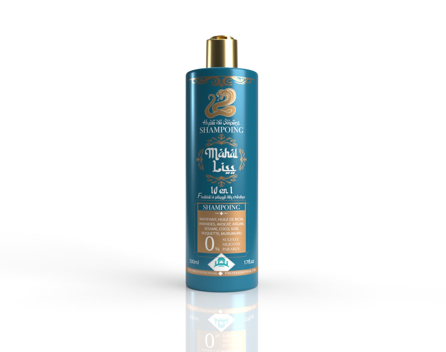 Shampoing sans sulfate mahal liss 10 huiles ( favorise la pousse )