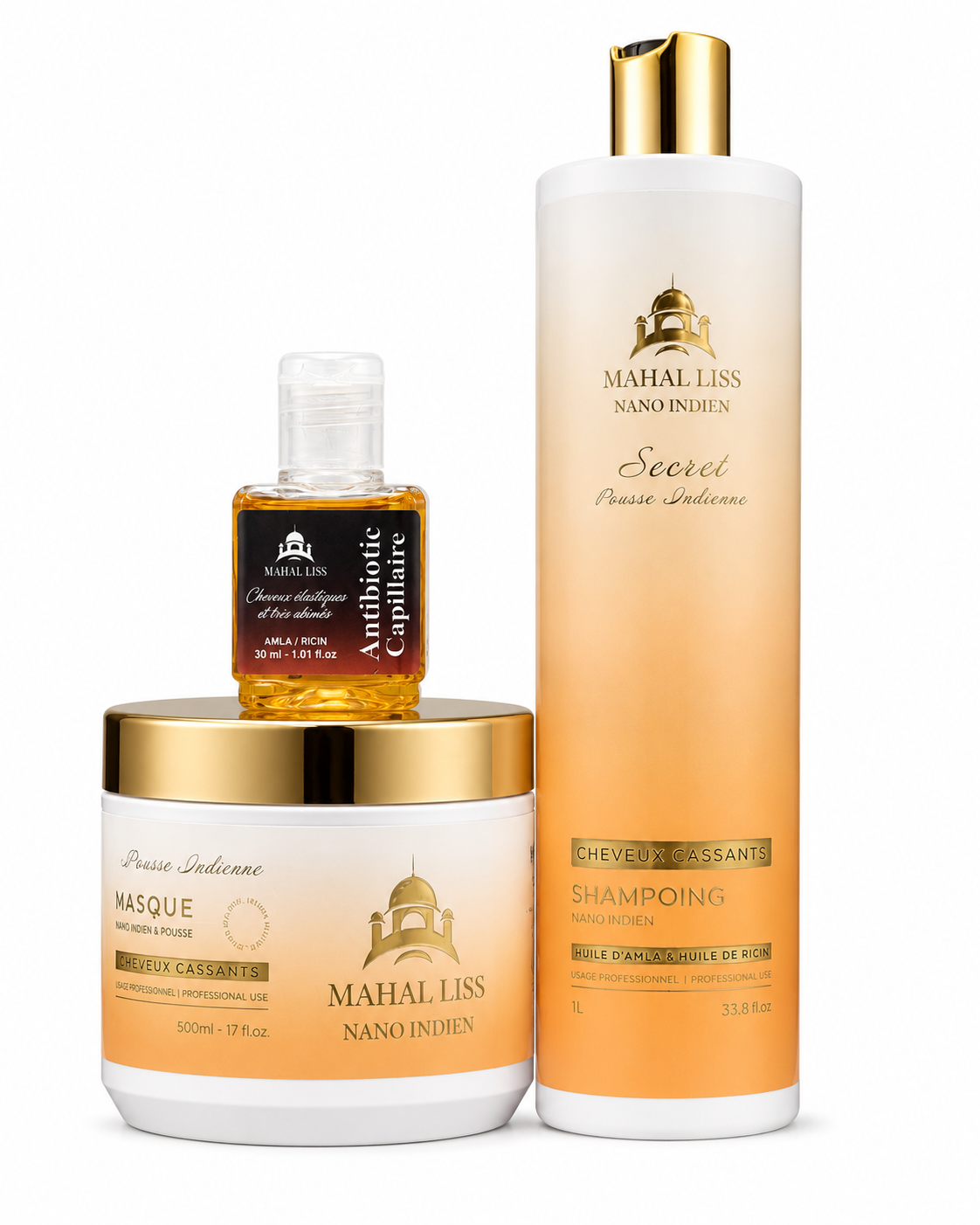 Kit Entretien Lissage Nano Indien Mahal Liss avec Antibiotic Capillaire