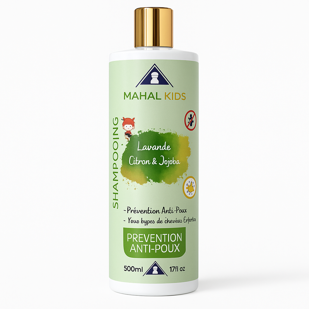 Shampoing Anti-Poux Enfant Mahal Kids – Prévention Naturelle Lavande & Arbre à Thé, Sans Sulfate