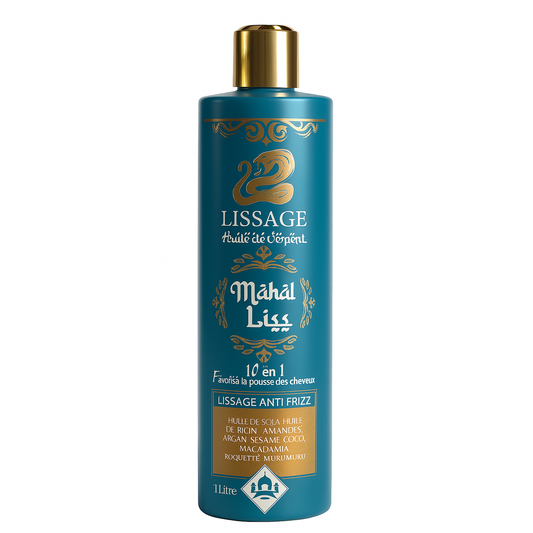 “Lissage Indien Mahal Liss aux 10 Huiles Précieuses – Lissage Naturel qui Favorise la Pousse et la Brillance des Cheveux”