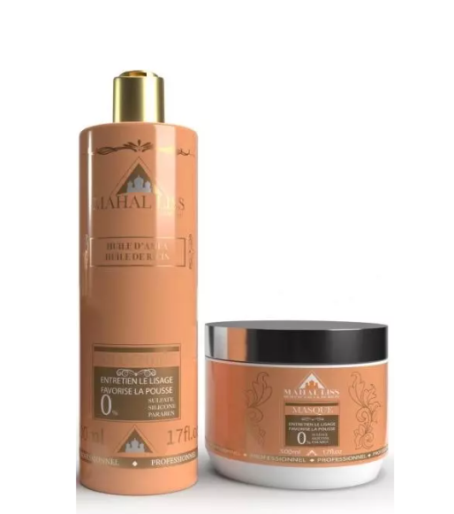 shampoing et masque mahal liss huile d'amla et huile de ricin