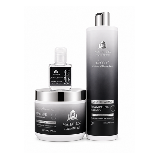 Kit Élixir Réparateur Caviar et Nigelle Mahal Liss avec Antibiotic Capillaire