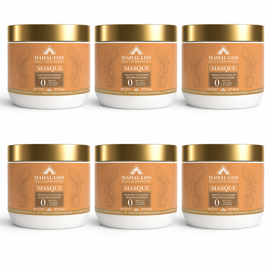 Lot de 6 masques Mahal Liss® à l'huile d'amla & huile de ricin